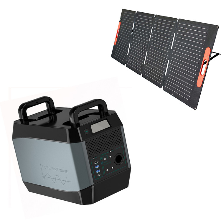 1000Watts portable solar generator with panel completed set LifePO4