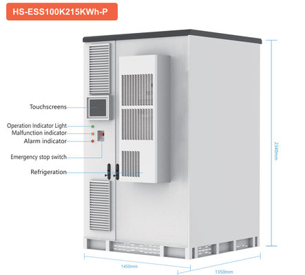 quality Lifepo4 Battery Energy Storage System 100kw/215kwh BESS System factory